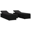 vidaXL Garden Sunloungers Reclining 3 pcs Black Poly rattan