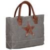 vidaXL Shopper Bag Dark Grey 32x10x37.5 cm Canvas and Real Leather