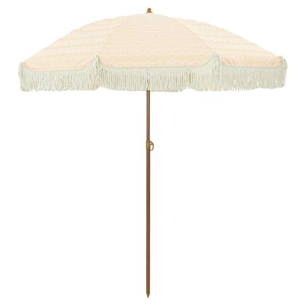 vidaXL Beach Parasol Yellow and White 160 x 160 x 196 cm