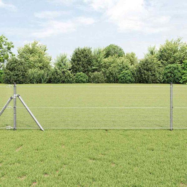 vidaXL Fence Post Silver 10 x 0.6 m (16 x 16 mm mesh) Steel