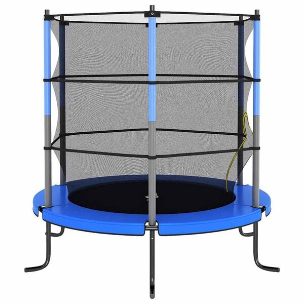 vidaXL Trampoline with Safety Net Round 140x160 cm Blue
