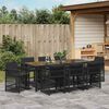 vidaXL Garden Dining Set 9 pcs Black Poly Rattan