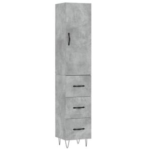 vidaXL Highboard Concrete Grey 34.5x34x180 cm Engineered Wood