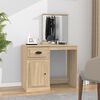 vidaXL Dressing Table with Mirror Sonoma Oak 90x50x132.5 cm Engineered Wood
