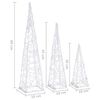 vidaXL Acrylic Decorative LED Light Cone Set Cold White 30/45/60cm