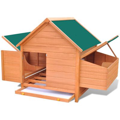 vidaXL Outdoor Chicken Cage Hen House with 2 Egg Cages Wood