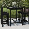 vidaXL 5 Piece Garden Bar Set Black Solid Wood Pine