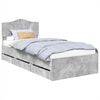 vidaXL Bed Frame with Drawer Concrete Grey 90 x 200 cm Engineer Wood