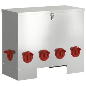 vidaXL Chicken Feeder Silver 60.5 x 29 x 51 cm 25 kg Galvanised Steel