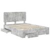 vidaXL Bed Frame Concrete Grey 140 x 200 cm Engineered Wood