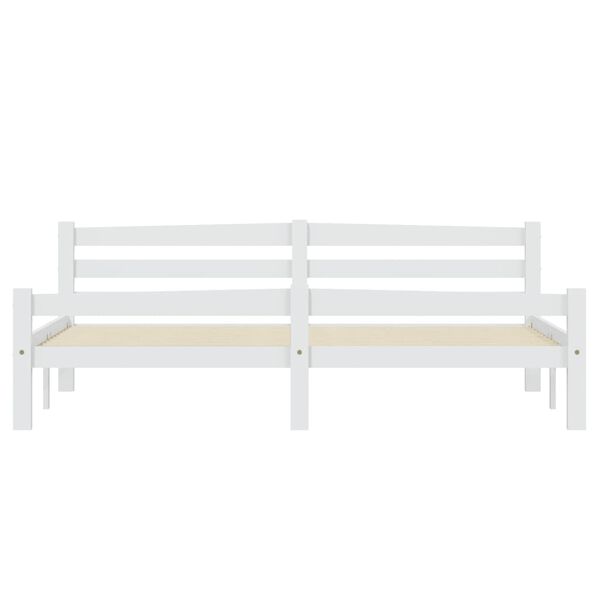 vidaXL Bed Frame without Mattress White Solid Pinewood 180x200 cm Super King