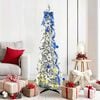 vidaXL Artificial Christmas Tree with 100 LEDs White 150 cm PVC