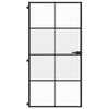 vidaXL Interior Door Slim Black 102.5x201.5 cm Tempered Glass and Aluminium