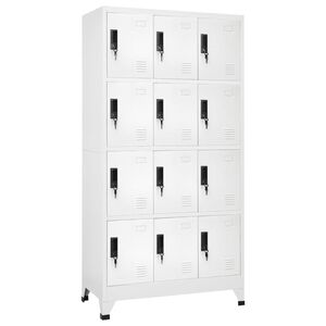 vidaXL Locker Cabinet White 90x45x180 cm Steel