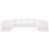 vidaXL 7 Piece Garden Lounge Set White Solid Pinewood