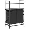 vidaXL Laundry Basket 2 Compartments with Shelves Grey Sonoma
