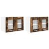 vidaXL Hanging Cabinet 2 pcs Smoked Oak Engineered Wood