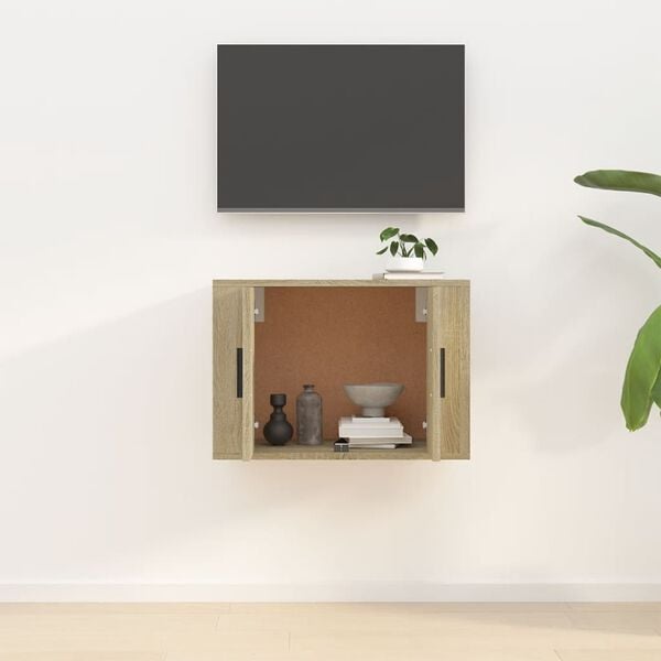 vidaXL Wall Mounted TV Cabinet Sonoma Oak 57x34.5x40 cm