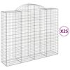 vidaXL Arched Gabion Baskets 25 pcs 200x50x160/180 cm Galvanised Iron