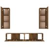 vidaXL 4 Piece TV Cabinet Set Smoked Oak Engineered Wood
