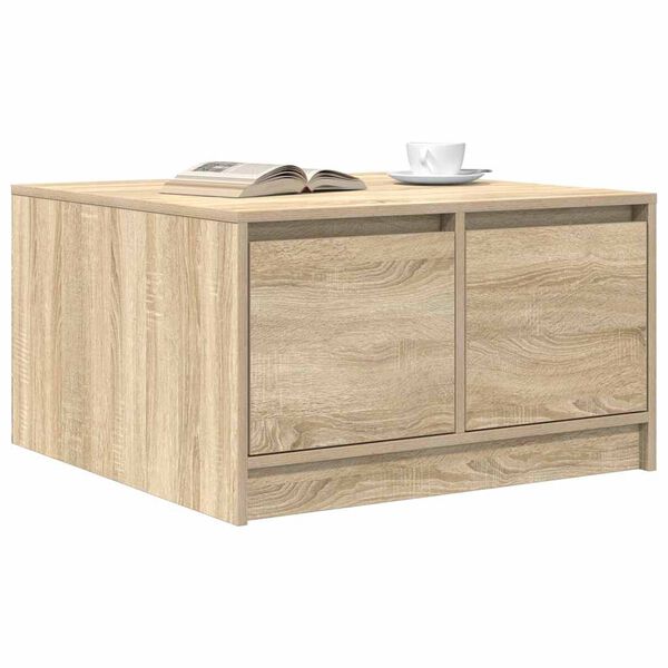 vidaXL Coffee Table with Drawers Sonoma Oak 70.5x70x40 cm