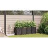 vidaXL Garden Planter 4 pcs Brown Plastic