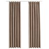 vidaXL Blackout Curtains with Hooks 2 pcs Taupe 140x175 cm