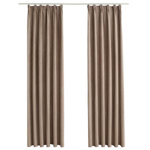vidaXL Blackout Curtains with Hooks 2 pcs Taupe 140x175 cm