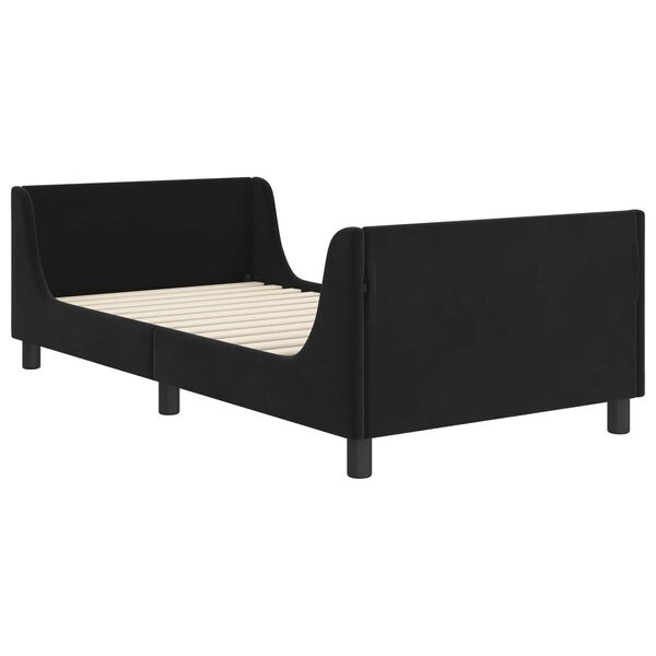 vidaXL Children's Bed Frame with Headboard Black 80 x 200 cm Velvet