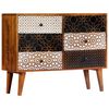 vidaXL Sideboard with Printed Pattern 90x30x70 cm Solid Mango Wood