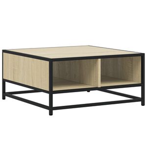 vidaXL Coffee Table Sonoma Oak 60.5x60.5x30 cm Engineered Wood and Metal