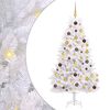 vidaXL Artificial Hinged Christmas Tree White 90 x 90 x 180 cm LEDs