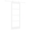 vidaXL Sliding Door ORKDAL White 83 x 211 cm Solid Pine Wood and Glass