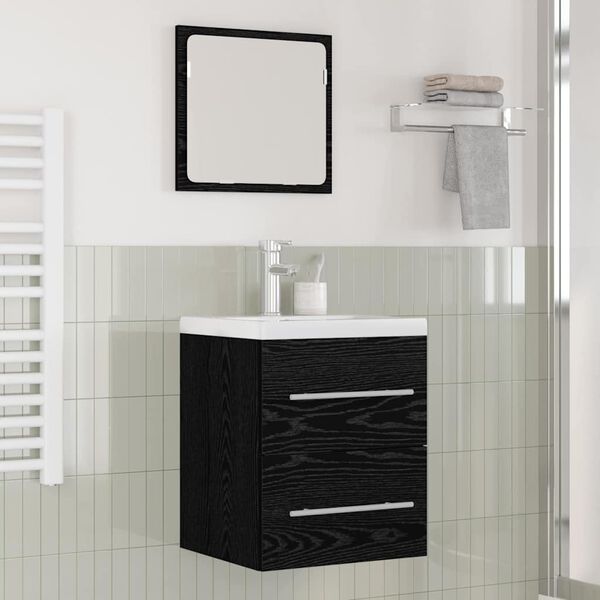 vidaXL Bathroom Sink Cabinet with Drawer Black 42 x 39 x 52 cm