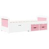 vidaXL Day Bed with 5 Drawers without Mattress IRUN White&Pink 90x200 cm