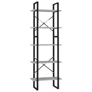 vidaXL Book Cabinet | Concrete grey | Engineered wood, metal | Medium
