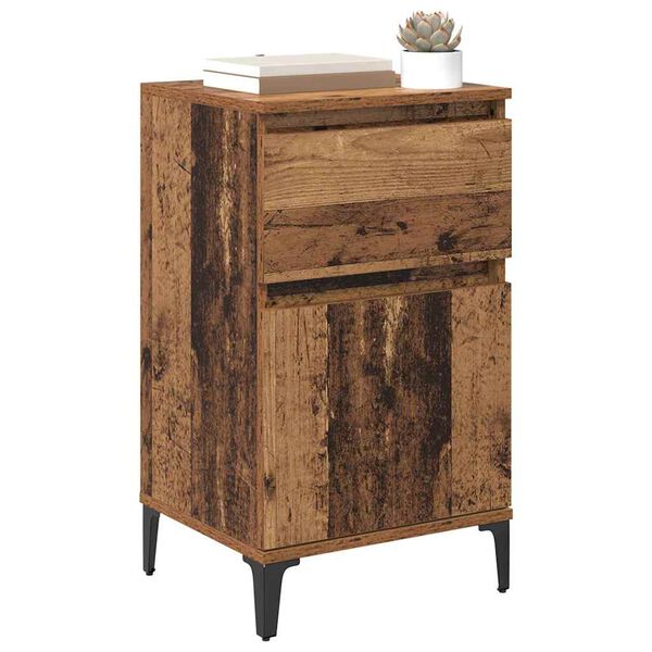 vidaXL Bedside Cabinet Old Wood 40 x 35 x 70 cm Engineered Wood