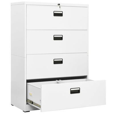 vidaXL Filing Cabinet White 90x46x134 cm Steel