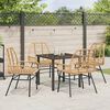 vidaXL Garden Dining Set 5 pcs Brown Poly Rattan