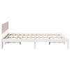 vidaXL Bed Frame with Headboard White 135 x 190 cm Solid Pine Wood