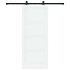 vidaXL Sliding Door White and Black 83 x 202 cm Solid Pine Wood