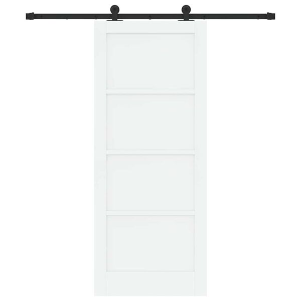 vidaXL Sliding Door White and Black 83 x 202 cm Solid Pine Wood