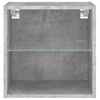 vidaXL Bedside Cabinet with LED Lights Wall-mounted Concrete Grey