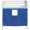 vidaXL Kids'Loft Bed Frame with Curtains White and Blue 100 x 200 cm