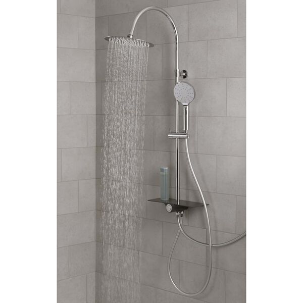 SCH&Uuml;TTE Overhead Shower Set with Tray AQUASTAR Chrome-Anthracite