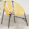 vidaXL Garden Egg Chair Black and Yellow Poly Rattan