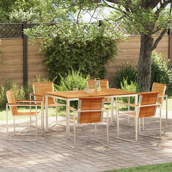 vidaXL GardenDiningSet 7 pcs SolidTeakwood