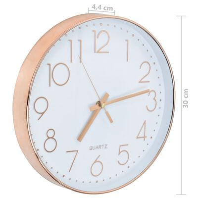 vidaXL Wall Clock 30 cm Rose Gold