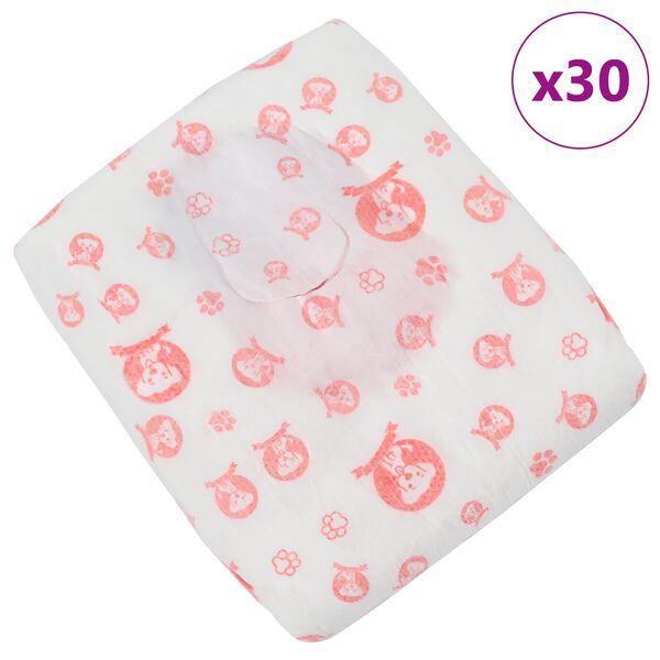 vidaXL Disposable Dog Diaper Female 30 pcs White M