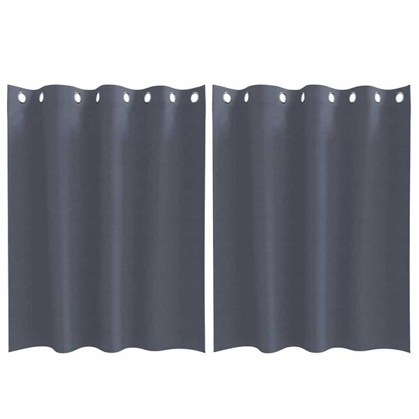 vidaXL Blackout Curtains with Rings 2 pcs Anthracite 140 x 140 cm